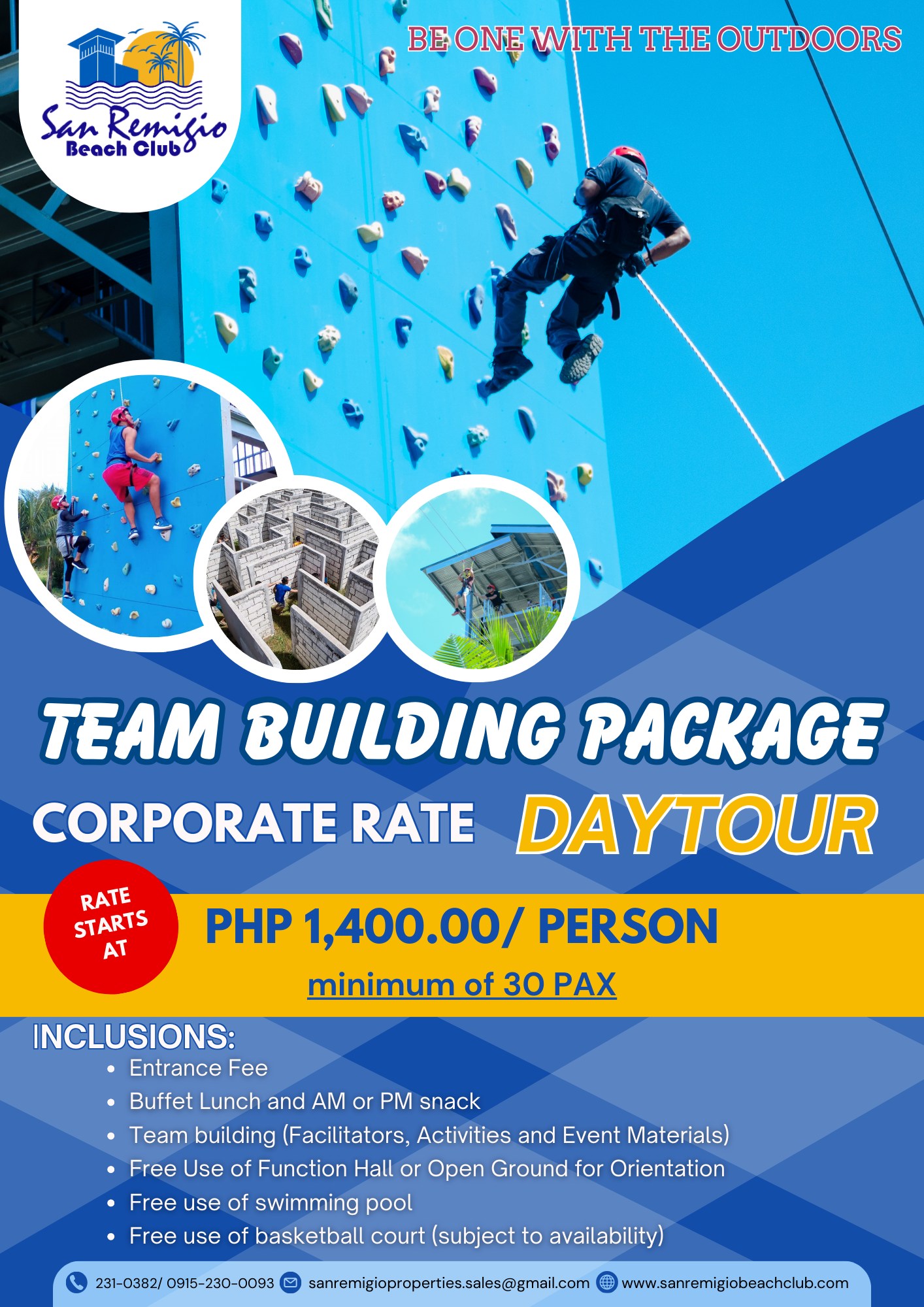 Corporate Day use rate